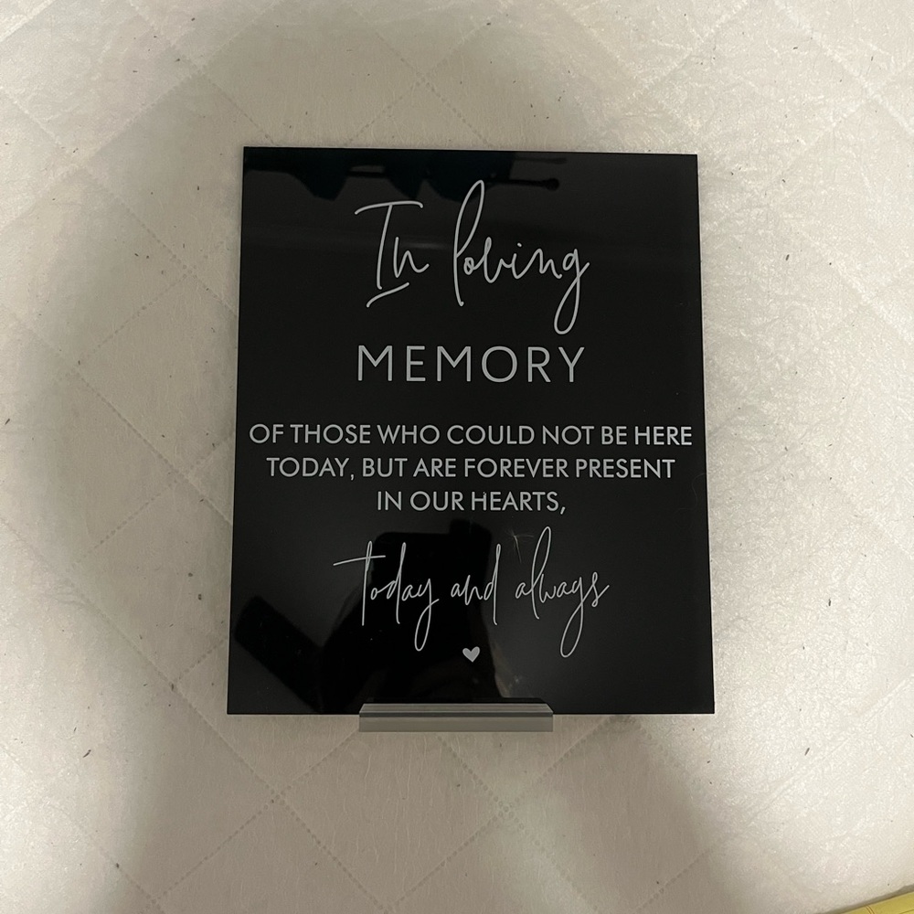 In Loving Memory Wedding Sign Decor
